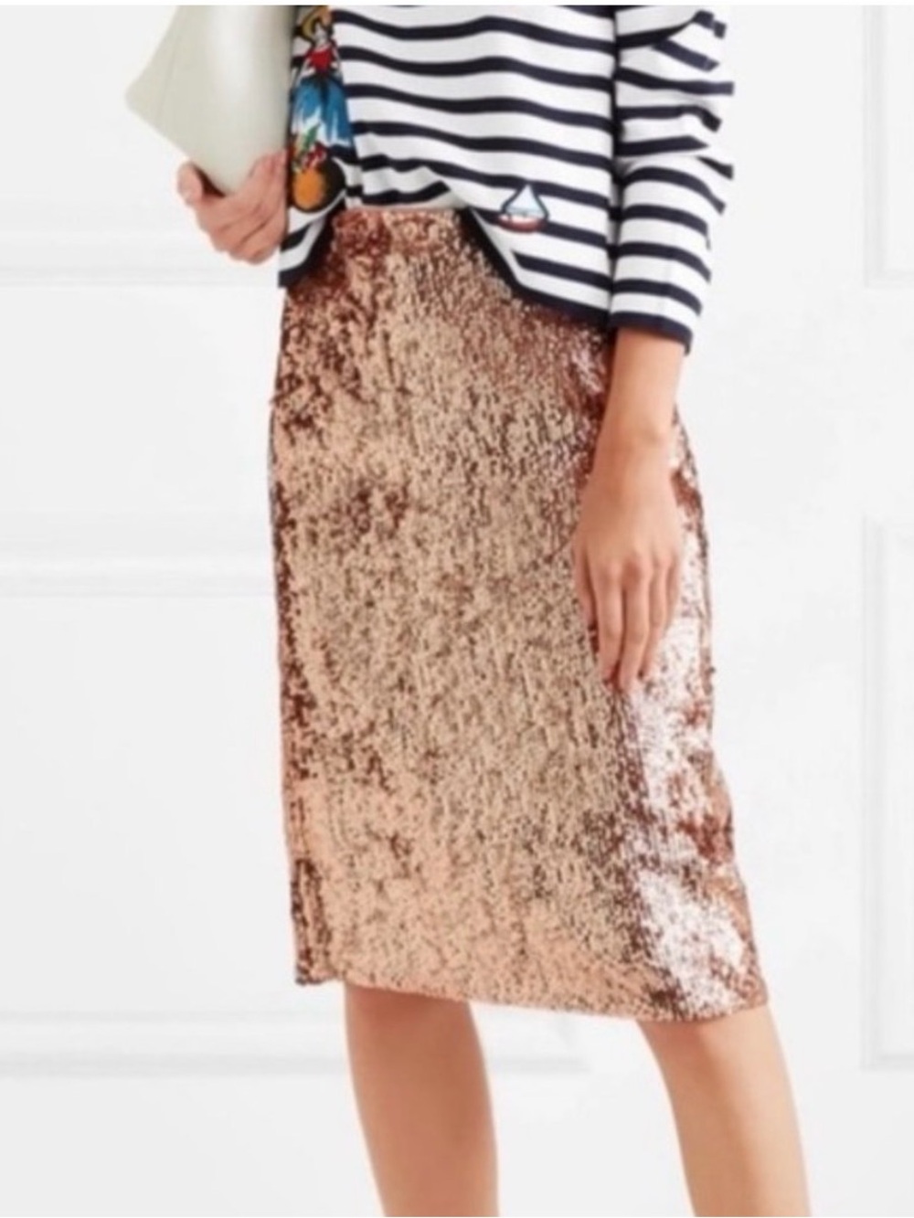J. Crew Rose Gold Sequin Skirt